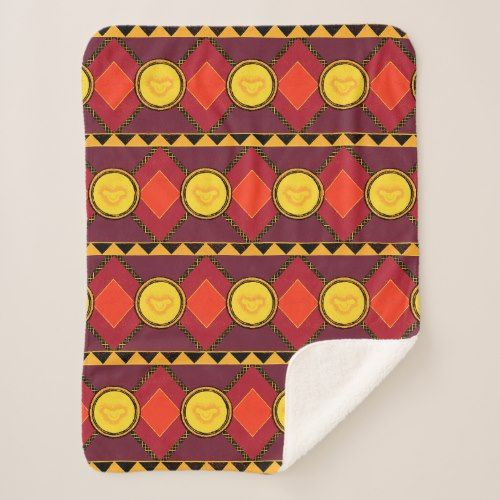500x500 Lion King Simba Icon African Style Pattern Sherpa Blanket