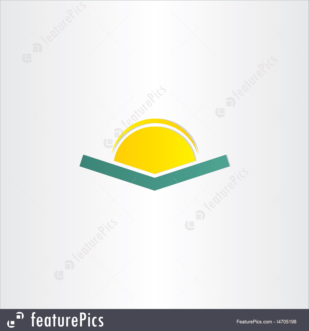 1300x1392 Book And Sun Simple Icon Illustration