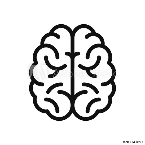 500x500 Bran Vector Simple Brain Sign In Modern Design Style