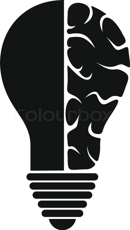 454x800 Brain Lamp Icon In Simple Style Stock Vector Colourbox