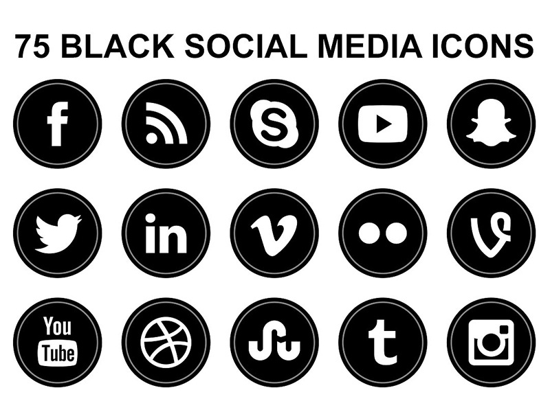 Simple Sleek Social Media Round Icon Design Download 800x600 Simple Sleek Social Media Round Icon Design Download