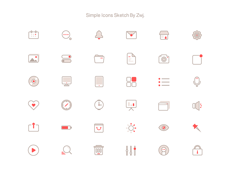 800x600 Simple Icons Sketch Freebie
