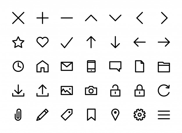 626x459 Very Simple Icon Set Outlined Vector Premium Download