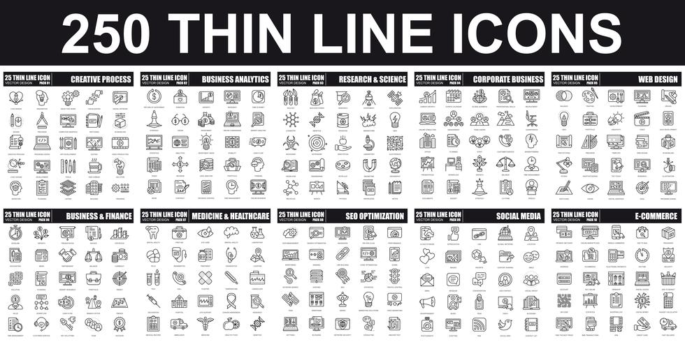 Thin Line Pictogram Icon Pack 980x490 Thin Line Pictogram Icon Pack