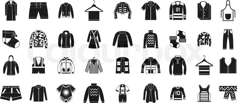 800x350 Clothes Icon Set Simple Set Of Stock Vector Colourbox