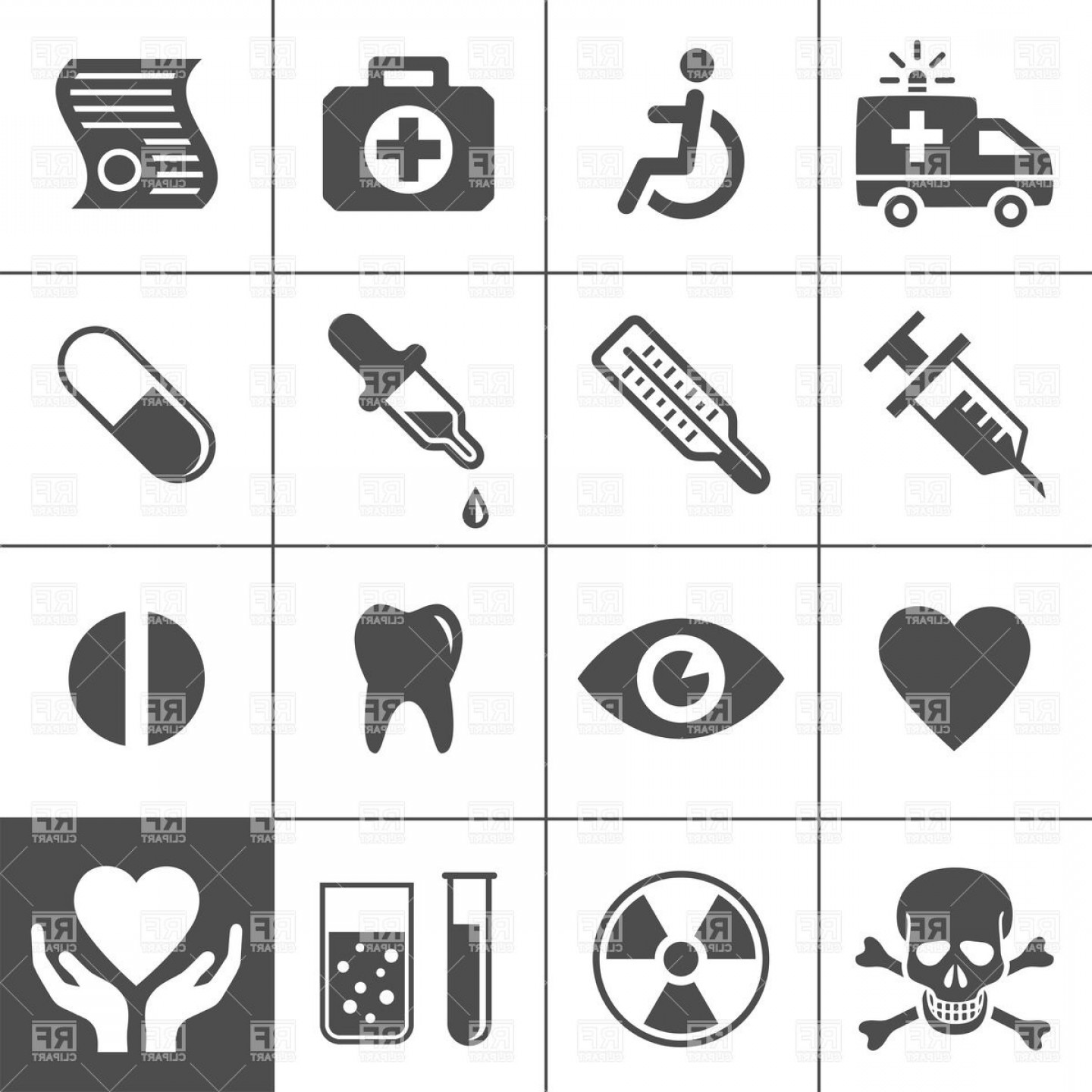 1440x1440 Medical And Health Care Simple Icon Set Vector Clipart Newwaysys