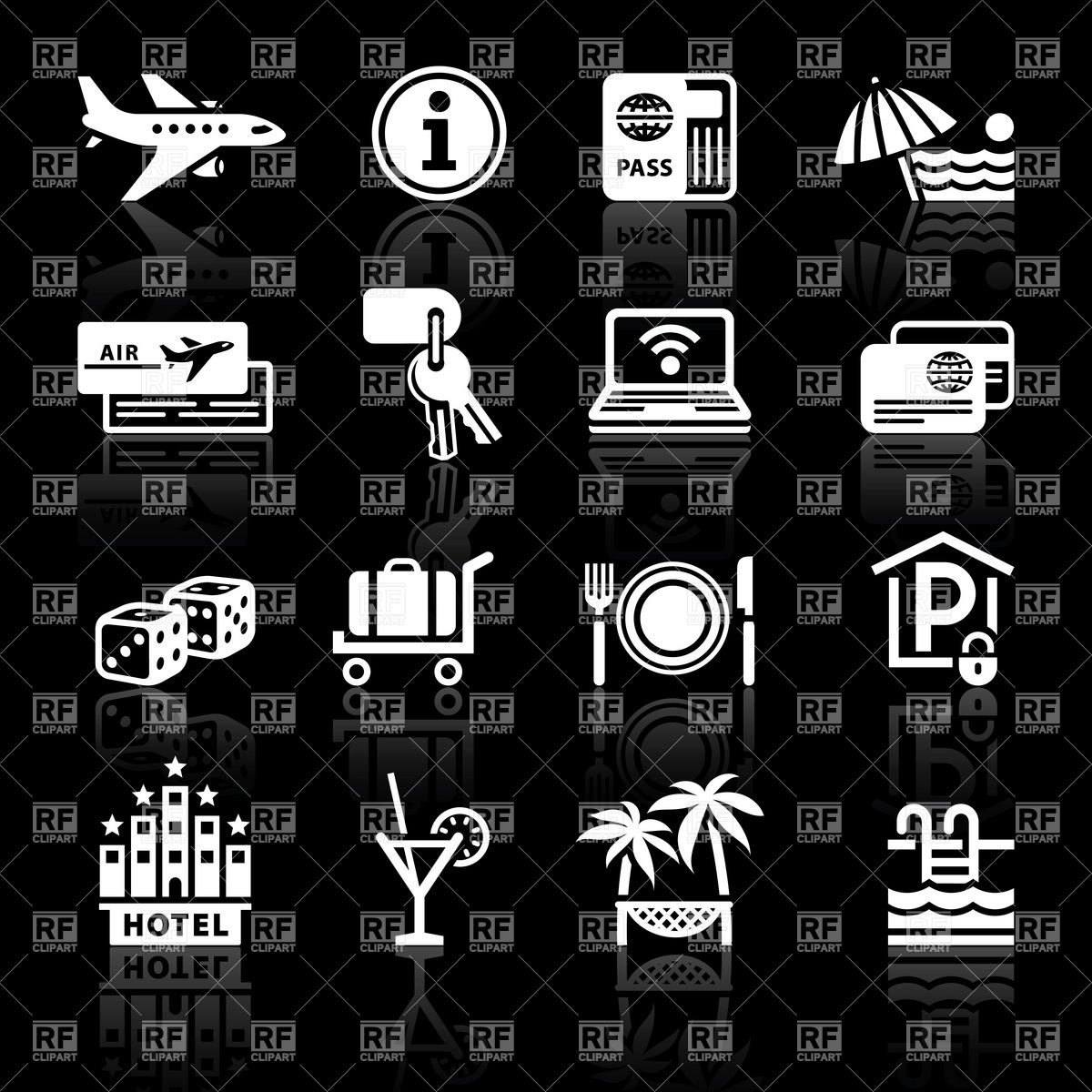 1200x1200 Resort And Vacation Simple Icons Set Vector Image Of Travel