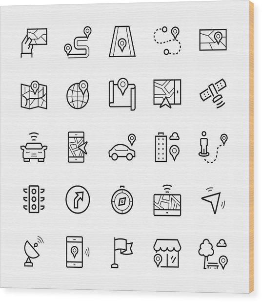 537x618 Simple Icon Set Of Navigation Items In Thin Line Style Vector