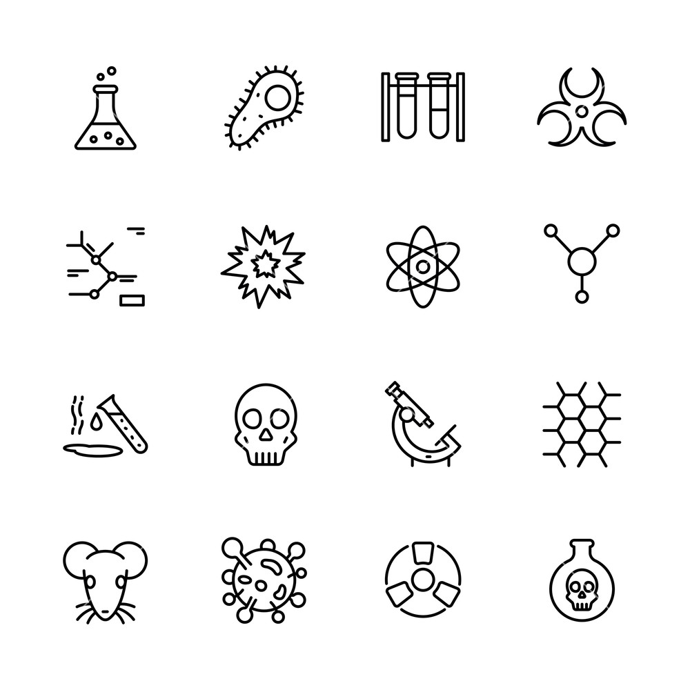 1000x1000 Simple Icon Set Scientific Research Laboratory Contains Such