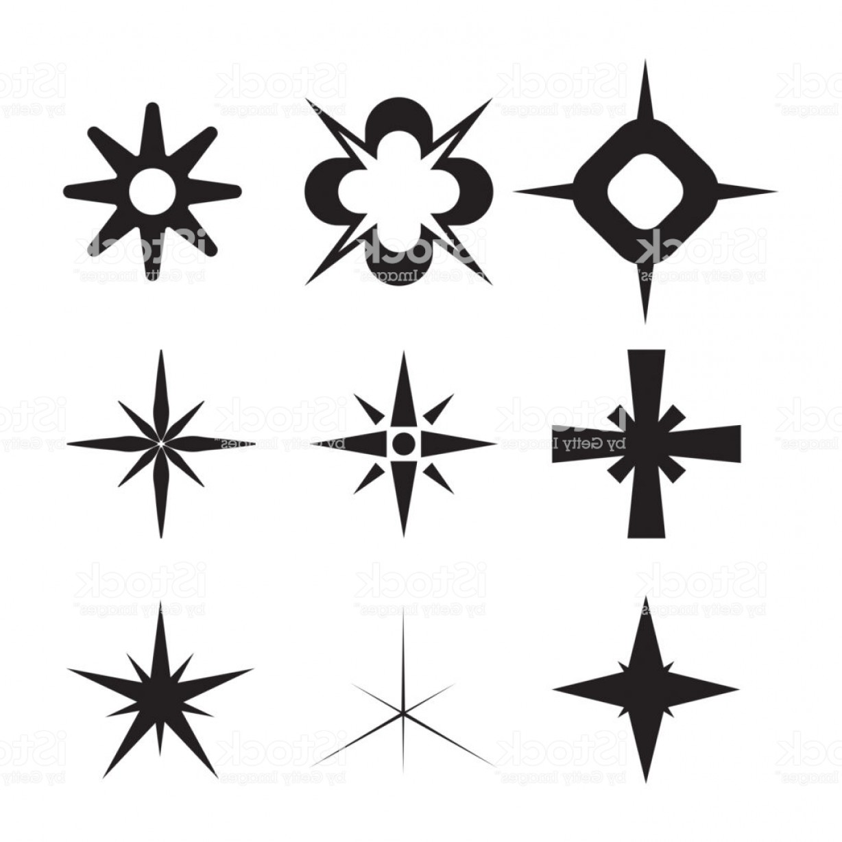 1228x1228 Star Icons Set Sparkle Vector Star Pictograms Collection Simple