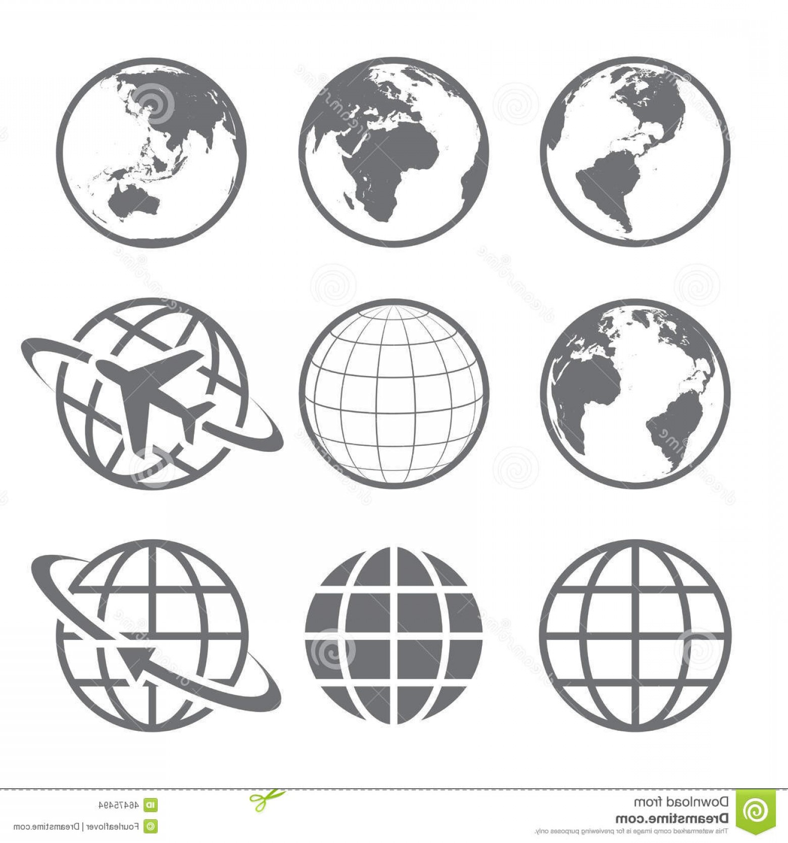 1560x1668 Stock Illustration Earth Globe Icon Set Nine Simple Icons Vector