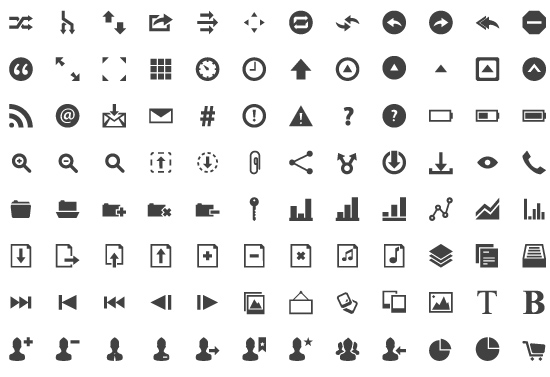 550x377 Symbols, Signs, Glyph And Simple Icon Sets For Your Design