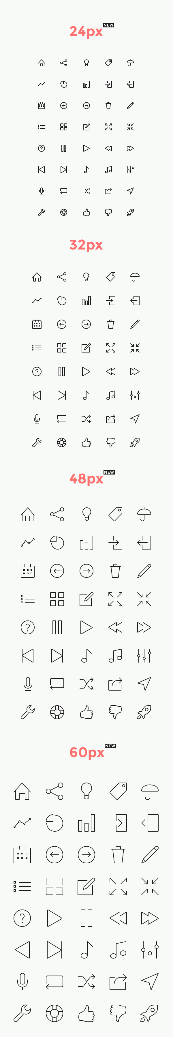600x3595 Simple Line Icons Set Graphicburger