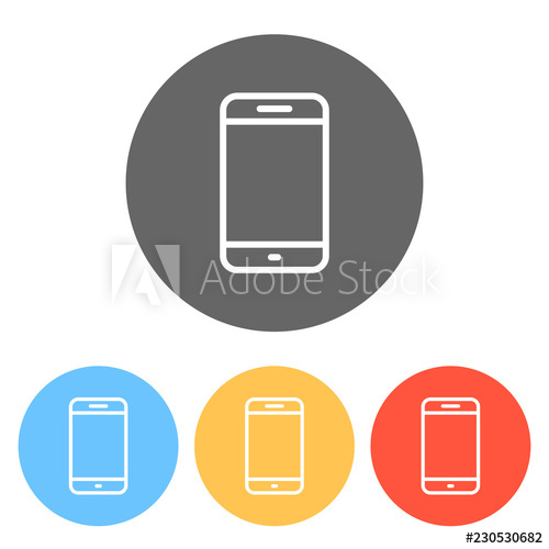 500x500 Simple Mobile Phone Icon Linear Symbol, Thin Outline Set Of Wh