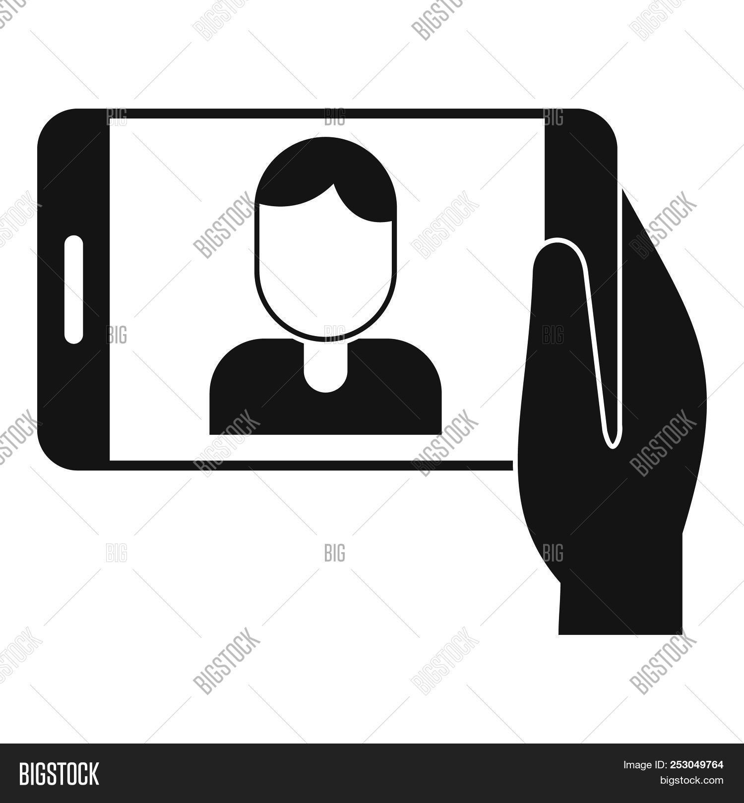 1500x1620 Man Take A Selfie Phone Icon Simple Illustration Of Man Image