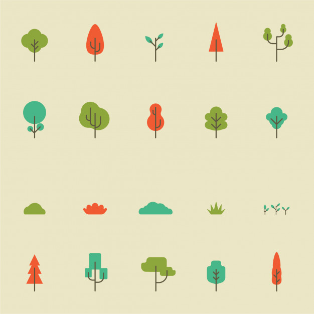 Simple Tree Icon Collection Vector Premium Download 626x626 Simple Tree Icon Collection Vector Premium Download