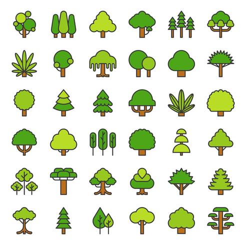 Cute Simple Tree And Plant Icon, Filled Outline Design 490x490 Cute Simple Tree And Plant Icon, Filled Outline Design
