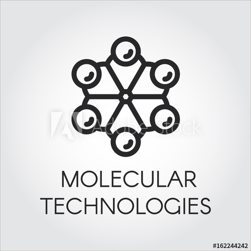 500x500 Icon Of Molecular Technology Concept Simplicity Black Contour