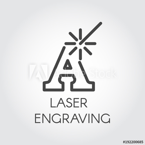 500x500 Laser Engraving Contour Icon Letter A And Beam Simplicity Line