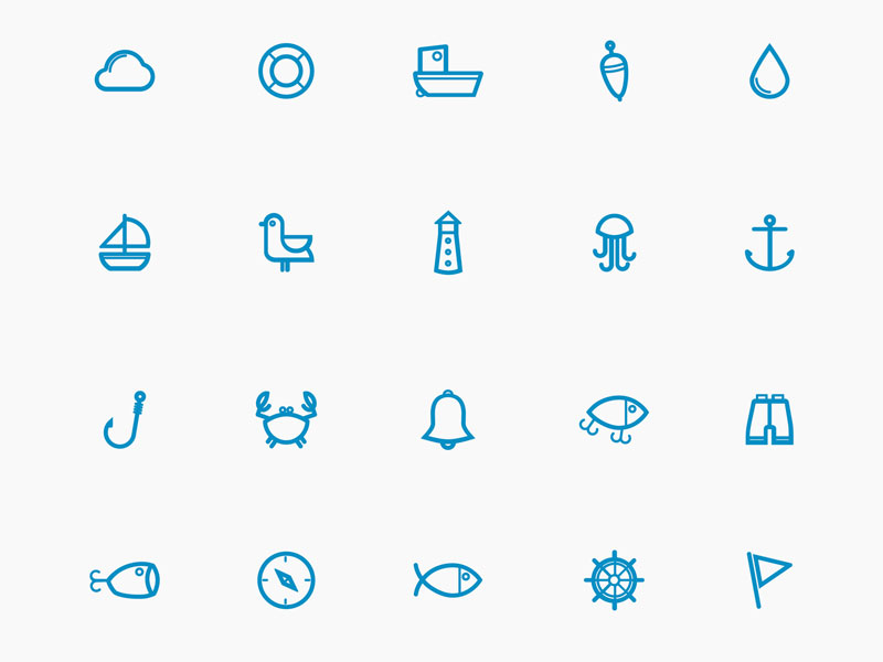 800x600 Marine Icons Sketch Freebie