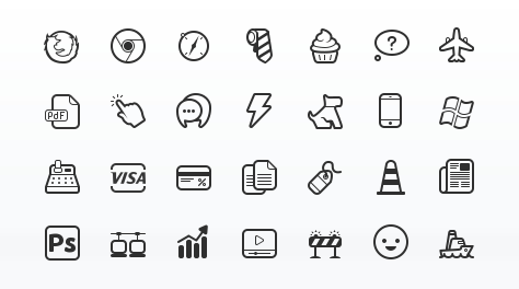 474x264 Premium Simplicity Vector Icon Set