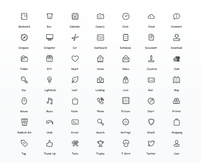 670x543 Simplicity Vector Icon Set