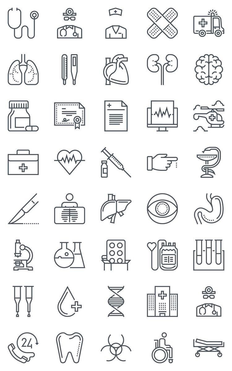750x1200 Detailed Simplicity Icon Styles In Medical Icon, Health