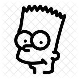 256x256 Bart Simpson Icon Of Line Style
