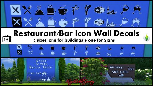 512x288 Restaurantar Icon Wall Decals Pack To Be Downloaded