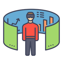 256x256 Simulation Icon Of Colored Outline Style