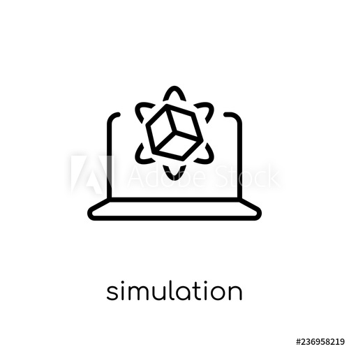 500x500 Simulation Icon Trendy Modern Flat Linear Vector Simulation Icon