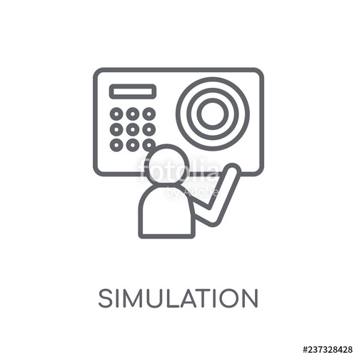 500x500 Simulation Linear Icon Modern Outline Simulation Logo Concept