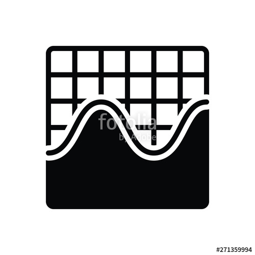500x500 Black Solid Icon For Sine Wave Graphic Stock Image And Royalty