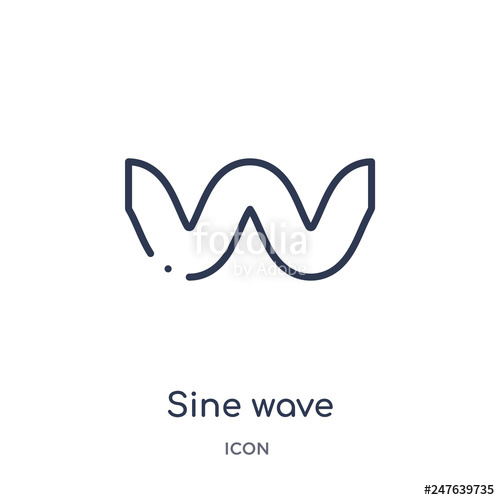 500x500 Sine Wave Icon From User Interface Outline Collection Thin Line