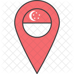 256x256 Singapore Flag Icon Of Colored Outline Style