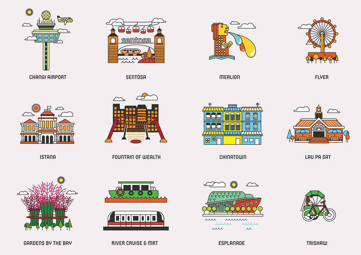 1200x848 Icons Of Singapore On Behance Brand Strategies