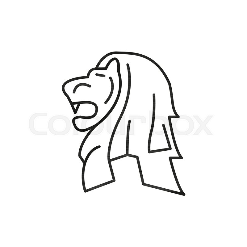 800x800 Merlion Statue, Singapore Icon Stock Vector Colourbox