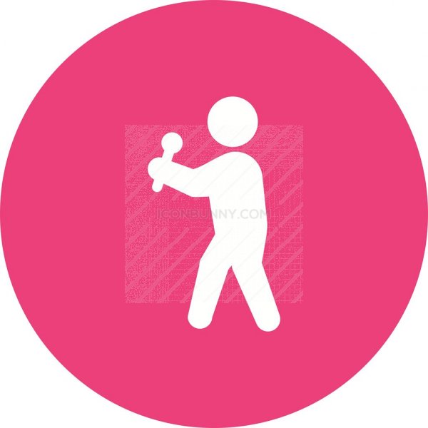 600x600 Singing Flat Round Icon