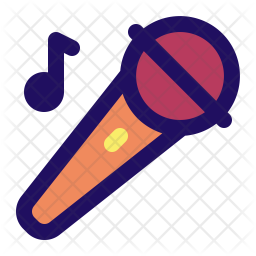 256x256 Singing Icon Of Colored Outline Style