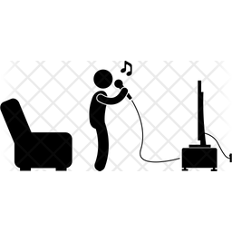 256x256 Singing Icon Of Glyph Style