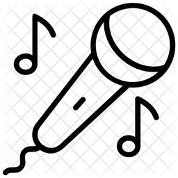 256x256 Singing Icon Of Line Style