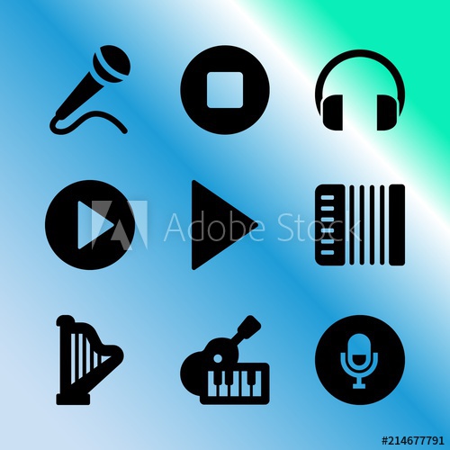 500x500 Vector Icon Set About Music Player With Icons Related To Band