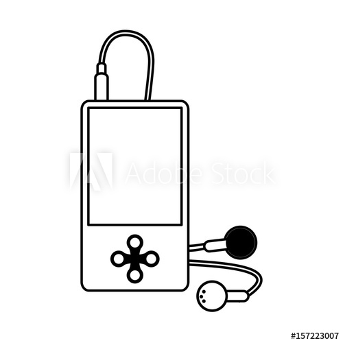 500x500 Music Player With Earphones Icon Image Vector Illustration Design