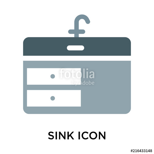 500x500 Sink Icon Vector Sign And Symbol Isolated On White Background