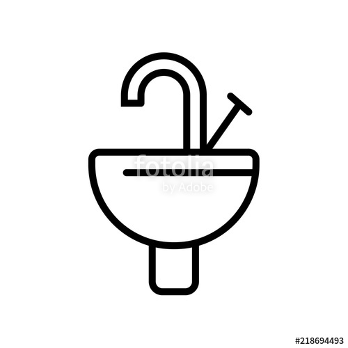 500x500 Sink Icon Isolated On White Background Modern And Editable Sink
