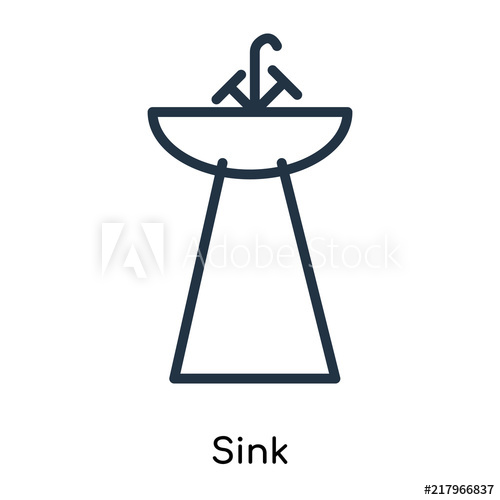 500x500 Sink Icons Isolated On White Background Modern And Editable Sink