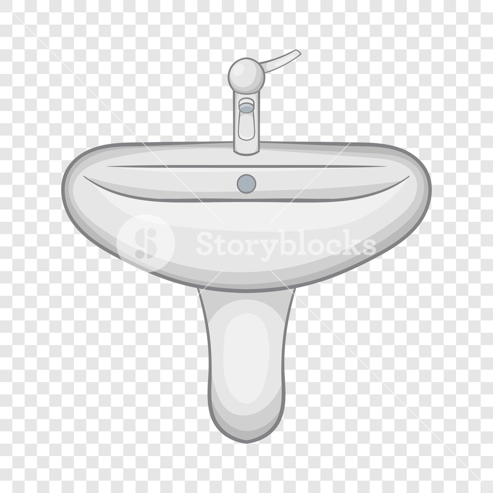 1000x1000 Ceramic Sink Icon In Cartoon Style On A Background For Any Web