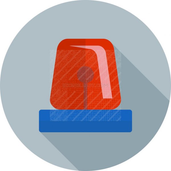 600x600 Ambulance Siren Flat Shadowed Icon