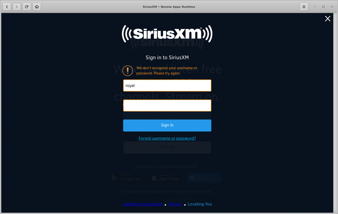 Login Fails For Siriusxm Using Correct Usernamepassword Issue 1350x856 Login Fails For Siriusxm Using Correct Usernamepassword Issue