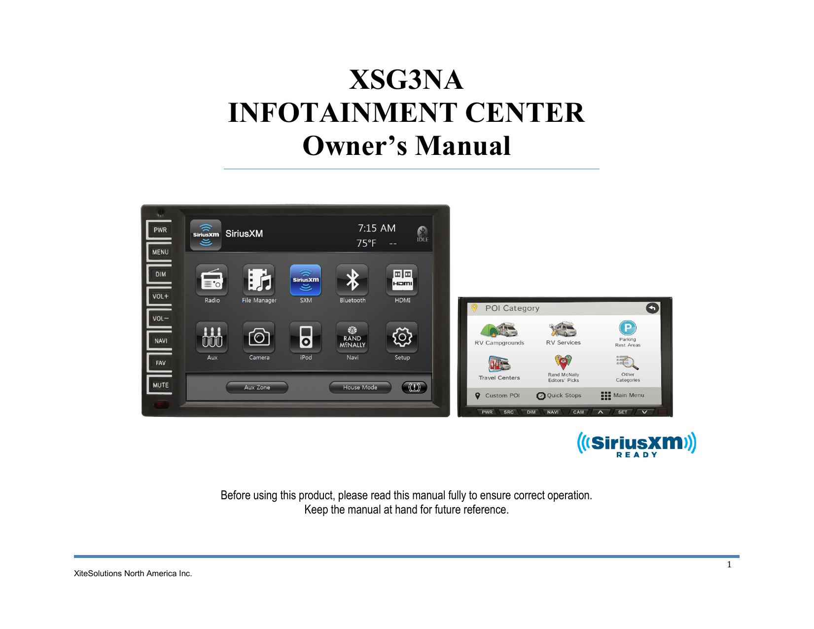 Infotainment Center Owner`s Manual 1651x1275 Infotainment Center Owner`s Manual